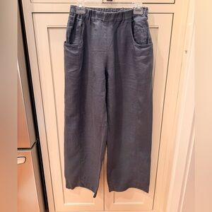 notPERFECTLINEN Dark Blue Grey Straight Leg Hida Pants